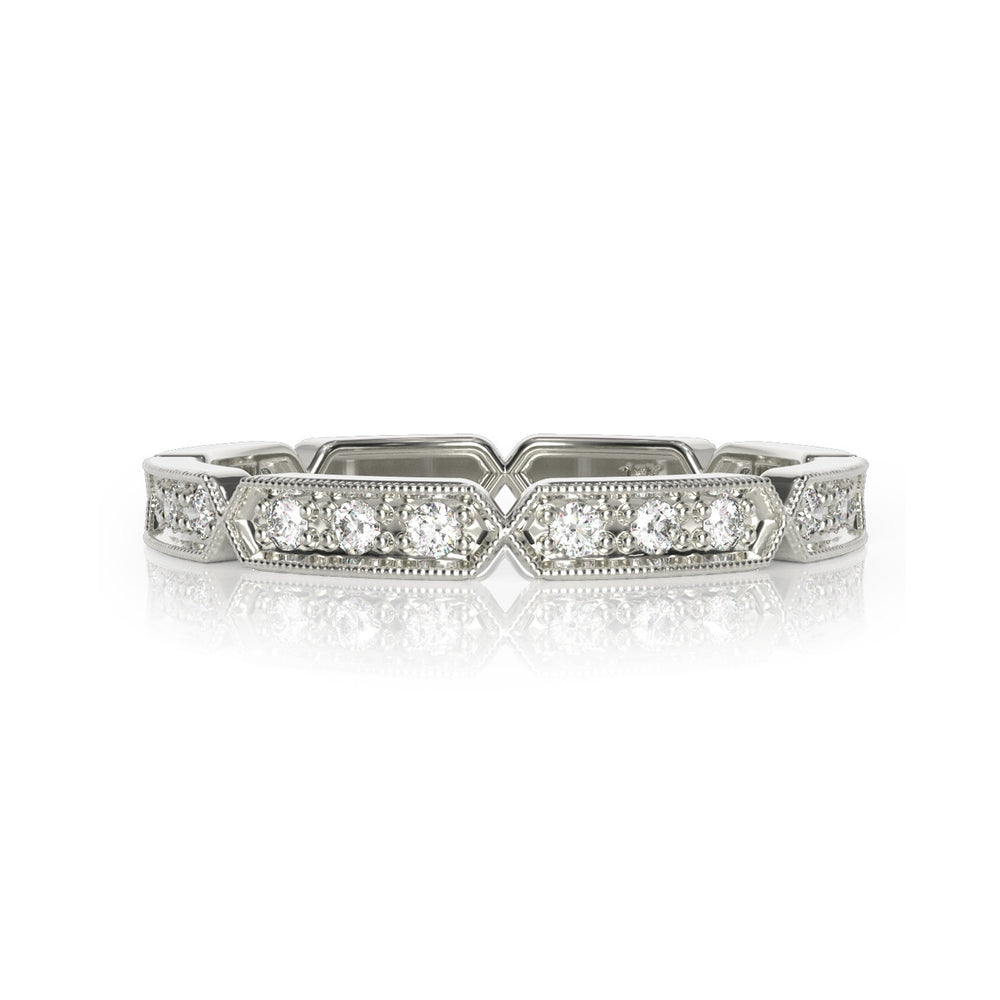 Life, Love, and Luck 3 Stack White Gold and Diamond Bands