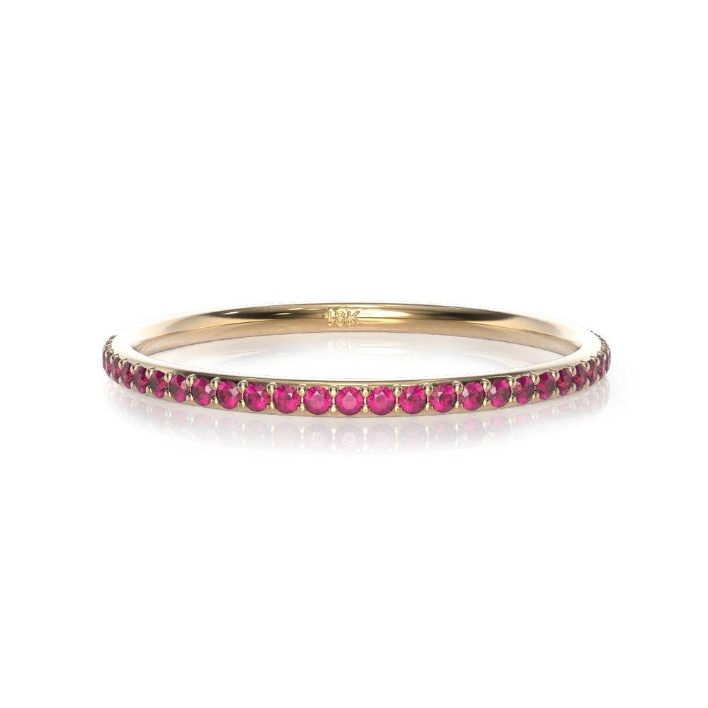 Double Chai Gold and 36 Ruby Eternity Band