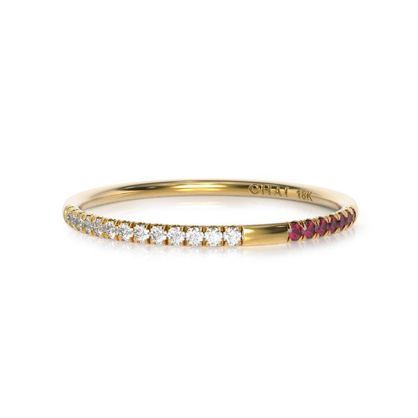 Lucky in Love Gold and 20 Diamond + Ruby Band