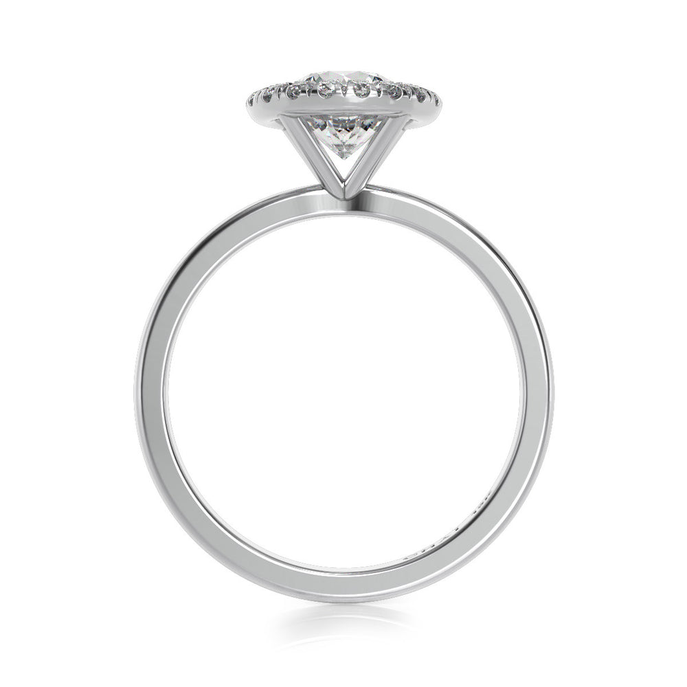 Chai Platinum and 18 Diamond Halo Ring