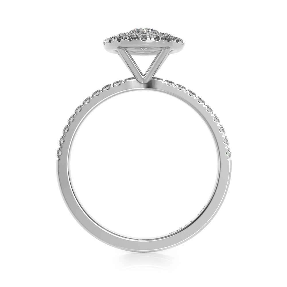 Triple Chai Platinum and 54 Diamond Halo Ring