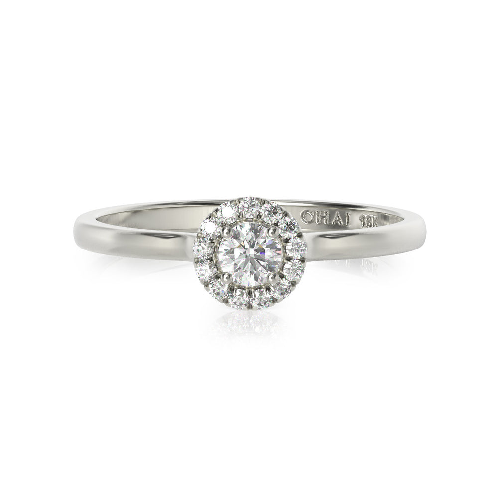Ahava Gold and 13 Diamond Halo Ring