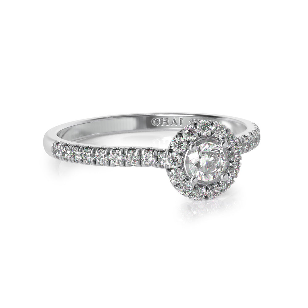 Love for Life Platinum and 31 Diamond Halo Ring