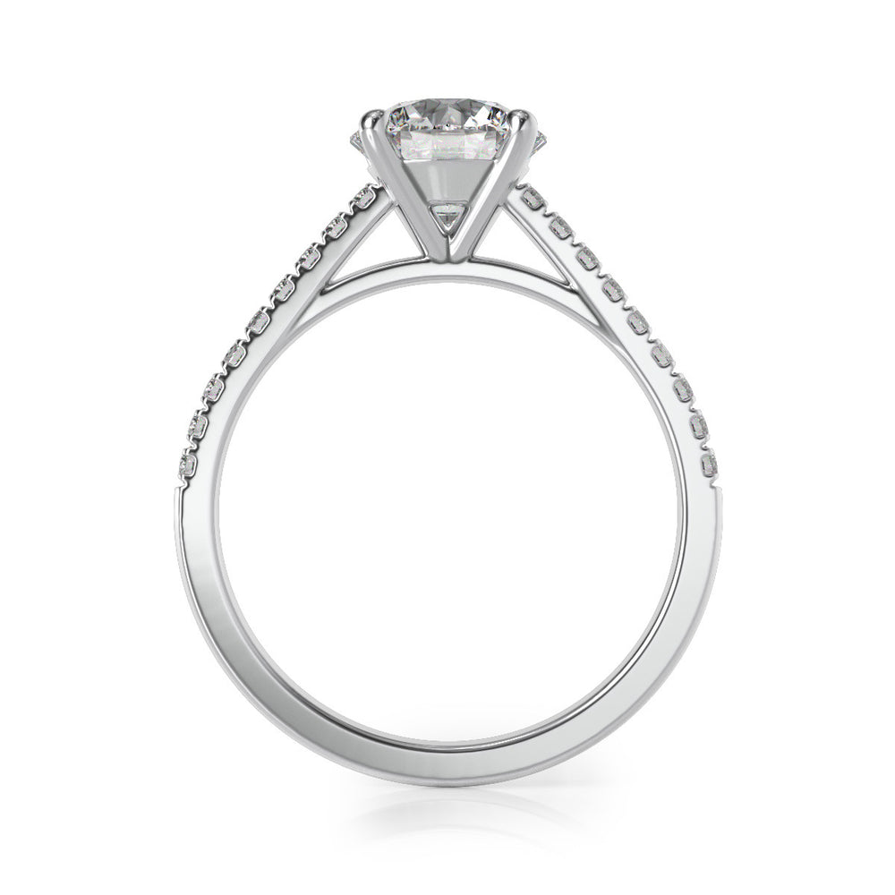Chai Platinum and 18 Diamond Solitaire Ring
