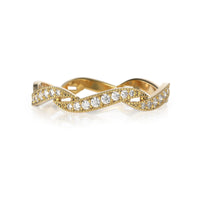 Life, Love, and Luck 3 Stack Yellow Gold and Diamond Bands