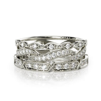 Life, Love, and Luck 3 Stack White Gold and Diamond Bands