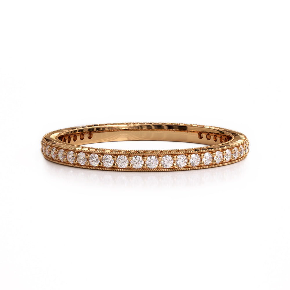 Double Chai Rose Gold and 36 Diamond Eternity Band