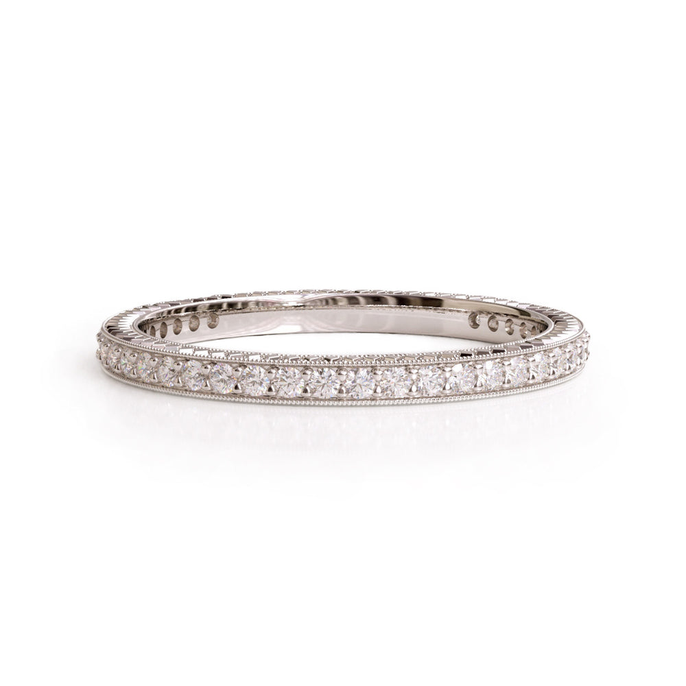 Double Chai White Gold and 36 Diamond Eternity Band