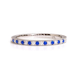 Chai Gold and 18 Sapphire-Diamond Mix Eternity Band