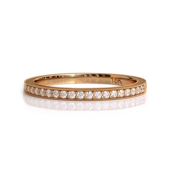 Chai Rose Gold and 18 Diamond Eternity Band